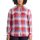 Plus Size Chaps Plaid Twill Shirt, Women's, Size: 1xl, Red