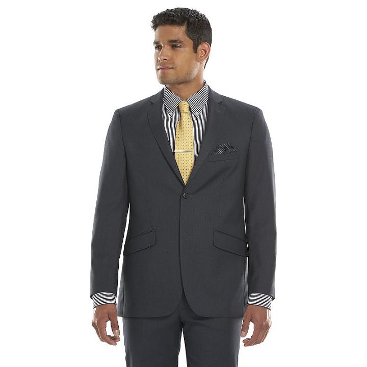 Men's Lazetti Slim-fit Gray Suit Jacket, Size: 36 - Regular, Dark Green