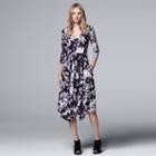 Women's Simply Vera Vera Wang Print A-line Dress, Size: Xl, Drk Purple