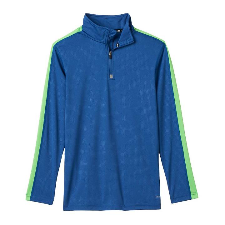 Boys 8-20 Tek Gear Striped-sleeve Tee, Boy's, Size: L(14/16), Med Blue