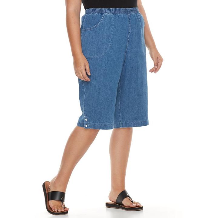 Plus Size Croft & Barrow&reg; Jean Skimmer Capris, Women's, Size: 3 - Regular, Med Blue