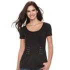 Women's Rock & Republic&reg; Lace-up Corset Top, Size: Small, Black