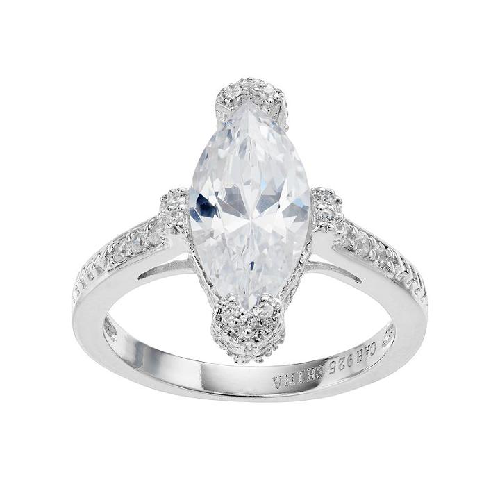 Sophie Miller Sterling Silver Cubic Zirconia Ring, Women's, Size: 6, White