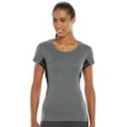 Women's Tek Gear&reg; Base Layer Scoopneck Workout Tee, Size: Small, Dark Grey