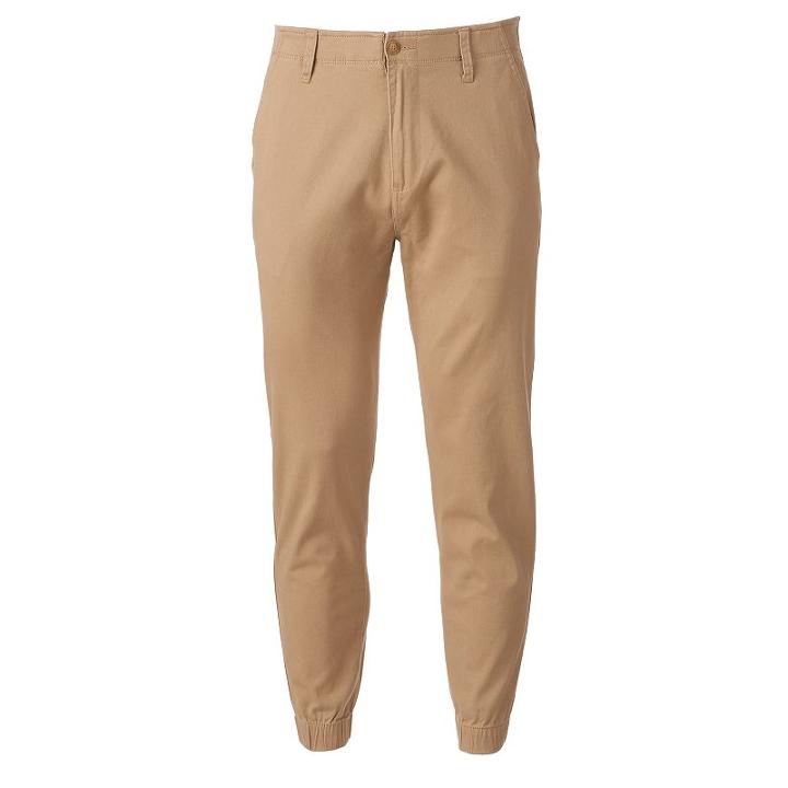 Men's Plugg Comfort Waist Stretch Jogger Pants, Size: 31, Dark Brown