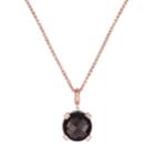 Rose Gold Tone Sterling Silver Smoky Quartz & Diamond Accent Pendant, Women's, Brown