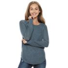 Juniors' Pink Republic Braided Raglan Sweater, Teens, Size: Small, Light Blue