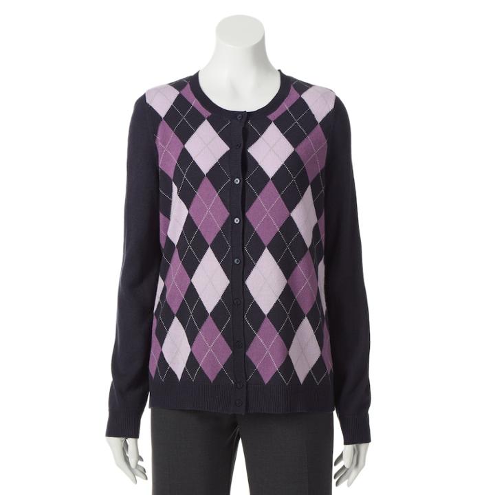 Women's Croft & Barrow&reg; Cozy Cardigan, Size: Large, Brt Purple