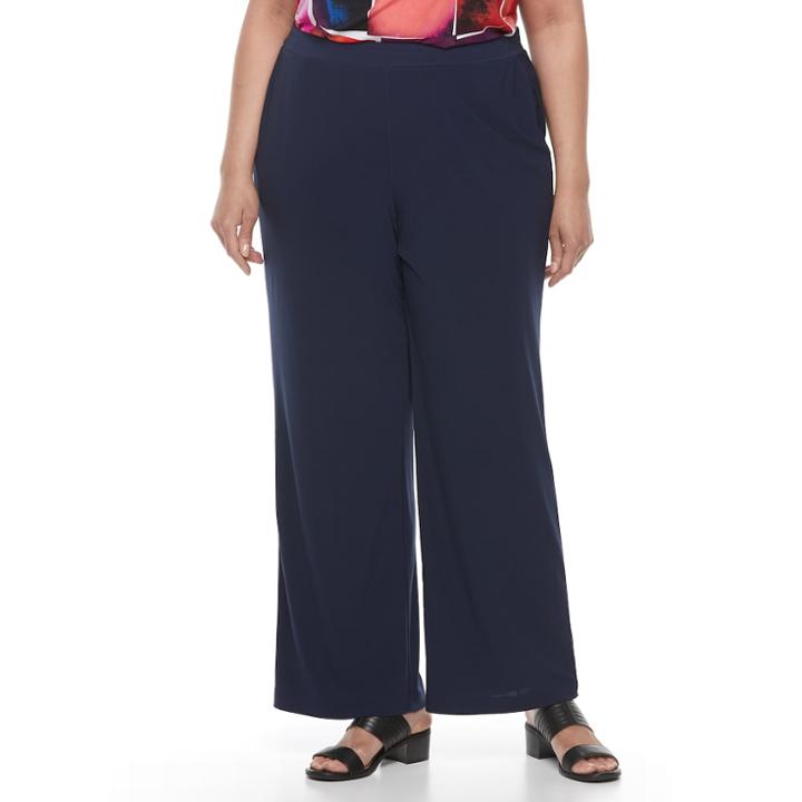Plus Size Dana Buchman Palazzo Pants, Women's, Size: 1xl, Blue