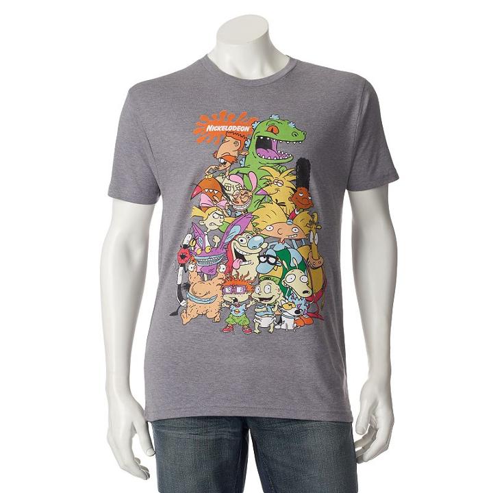 Men's Nickelodeon Character Tee, Size: Large, Dark Grey