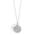 Disney's Cinderella Silver Plated Crystal Inspirational Disc Pendant, Women's, White