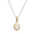 Tiara 14k Gold Over Silver Lab-created Opal Teardrop Pendant, Women's, Size: 18, White