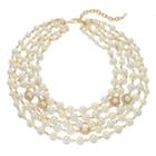 Napier Simulated Pearl Multi Strand Necklace, Women's, White