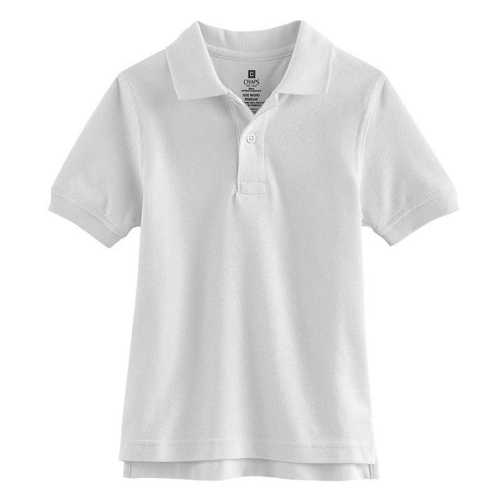 Boys 4-7 Chaps Pique School Uniform Polo, Boy's, Size: Small, White