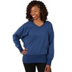 Women's Soybu Solitude Dolman Long Sleeve Sweatshirt, Size: Large, Blue