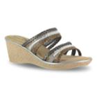 Tuscany By Easy Street Pilato Women's Wedge Sandals, Size: 9 Ww, Metallic Multi