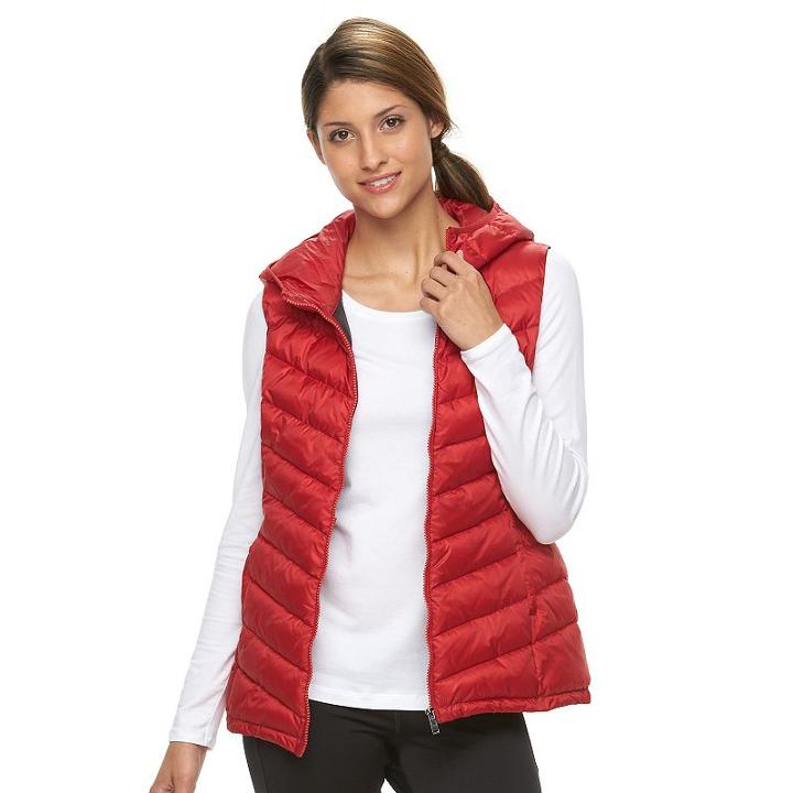 Women's Triple Star Quilted Vest, Size: Large, Red