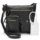 Stone & Co. Emily Double Pocket Utility Phone Charging Crossbody Bag, Women's, Black