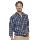 Men's Sonoma Goods For Life&trade; Modern-fit Checked Stretch Poplin Button-down Shirt, Size: Large, Blue