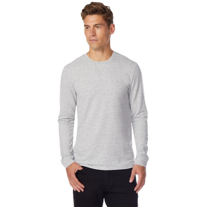 Men's Heat Keep Brushed Fleece Crewneck Tee, Size: Small, Grey Other