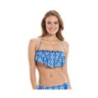 Women's Apt. 9&reg; Flounce Bikini Top, Size: Medium, Blue (navy)