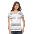 Women's Croft & Barrow&reg; Henley Tee, Size: Large, Light Grey
