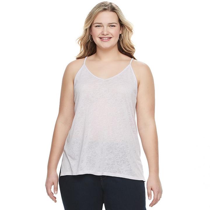 Juniors' Plus Size Mudd&reg; Double V-neck Camisole, Girl's, Size: 2xl, Brt Purple