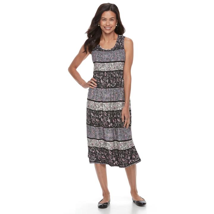 Petite Croft & Barrow® Smocked Challis Dress, Women's, Size: M Petite, Med Pink