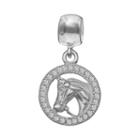 Individuality Beads Cubic Zirconia Sterling Silver Horse Charm, Women's