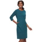 Women's Croft & Barrow&reg; Print Ponte Sheath Dress, Size: Medium, Dark Blue