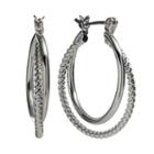 Apt. 9&reg; Silver Tone Twist Double-hoop Earrings, Women's, Grey