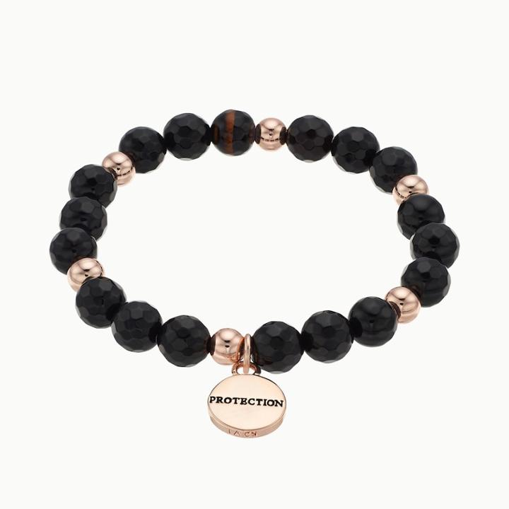 Agate Protection Stretch Bracelet, Women's, Black