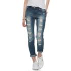 Juniors' Almost Famous Rolled Skinny Ankle Jeans, Teens, Size: 3, Dark Blue