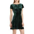 Women's Chaps Paneled Velvet Dress, Size: Xs, Green