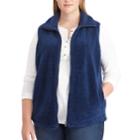 Plus Size Chaps Buffalo Check Fleece Vest, Women's, Size: 2xl, Blue