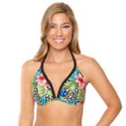 Women's Aqua Couture Bust Enhancer Tropical Push-up Bikini Top, Size: Small, Amazon Queen