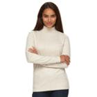 Women's Croft & Barrow&reg; Essential Mockneck Top, Size: Medium, Lt Beige