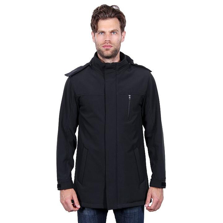 Men's Tahari Elements Stretch Softshell Hooded Jacket, Size: Large, Black
