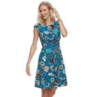 Women's Dana Buchman Twist Knot Fit & Flare Dress, Size: Medium, Dark Blue