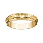 14k Gold Over Silver Claddagh Wedding Band, Adult Unisex, Size: 9, Yellow