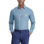 Men's Chaps Classic-fit Checked Performance Twill Button-down Shirt, Size: Large, Blue (navy)