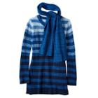 Girls 7-16 It's Our Time Marled Ombre Sweater Tunic With Scarf, Girl's, Size: Large, Blue Other