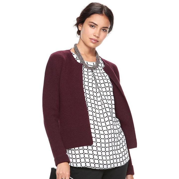 Women's Elle™ Ribbed Cardigan, Size: Xxl, Red