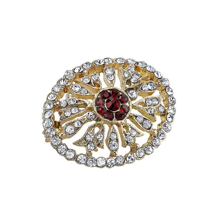 Downton Abbey Openwork Pin, Women's, Red