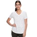 Women's Tek Gear&reg; Easy Burnout V-neck Yoga Tee, Size: S Tall, White
