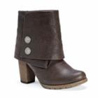 Muk Luks Chris Women's Foldover Ankle Boots, Girl's, Size: 10, Dark Brown