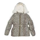 Girls 4-6x Pink Platinum Cheetah Print Heavyweight Puffer Jacket, Girl's, Size: 4, Lt Beige