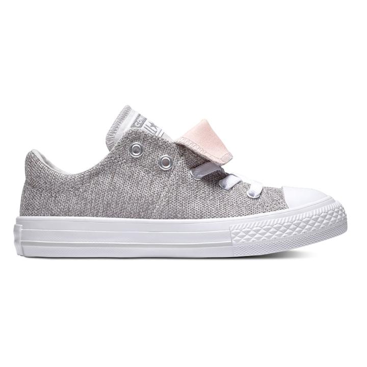 Girls' Converse Chuck Taylor All Star Maddie Double Tongue Sneakers, Size: 11, Light Grey