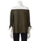 Juniors' My Michelle Off The Shoulder Woven Top, Girl's, Size: Small, Dark Green