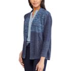Women's Chaps Patchwork Space-dye Cardigan Sweater, Size: Small, Blue (navy)